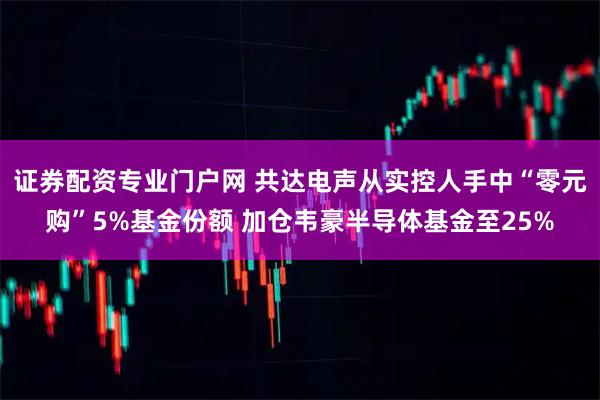 证券配资专业门户网 共达电声从实控人手中“零元购”5%基金份额 加仓韦豪半导体基金至25%
